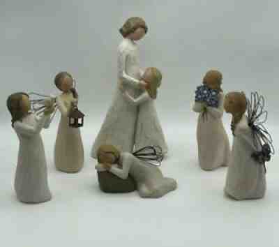Lot of 6 Willow Tree People by Susan Lordi Demdaco Forget Me Not - Angels - Soar