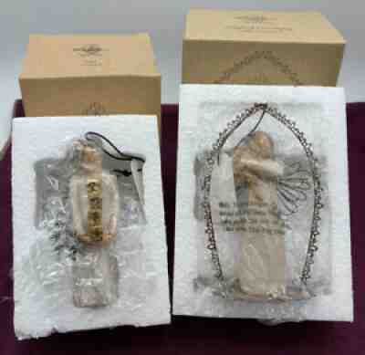 Willow Tree ANGEL OF FRIENDSHIP TRELLIS & 2014 Christmas Ornaments Tree