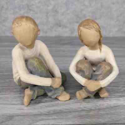 Willow Tree Lot: Roses in my Garden - Spirited Child and Caring Child Figurines