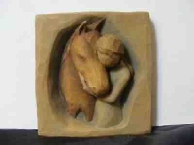 WILLOW TREE - Demdaco Susan Lordi - QUIET STRENGTH Girl With Horse Plaque