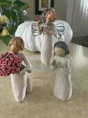 Lot of 3 Willow Tree Figurines "Sister by Heart" "Abundance" "Just for You"