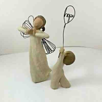 WILLOW TREE Figurines ANGEL OF HAPPINESS & Child with Hope Balloon Susan Lordi