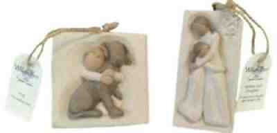 Willow Tree Ornaments Set Of 2 (Hug, Mother And Daughter) Collectible Sweet Gift