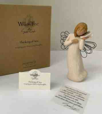 Willow Tree Figurine - Thinking of You holding a conch shell #26131 w Box & Card