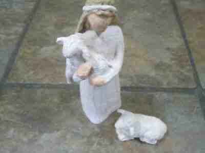 WILLOW TREE ~ SHEPHERD AND LAYING SHEEP ~ FROM DEMDACO ~ NO BOX ~ VGUC