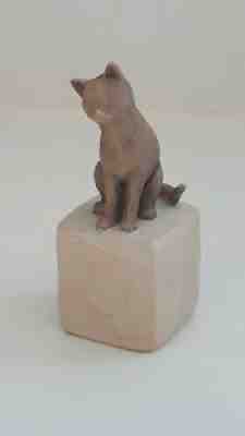 DEMDACO Willow Tree LOVE MY CAT Miniature By Susan Lordi 2017 2 3/4â?H DARK 27684