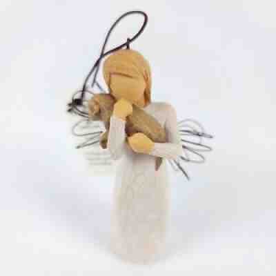 Willow Tree Angel of Friendship Figurine Hugging Puppy 4" Tall Susan Lordi 1999