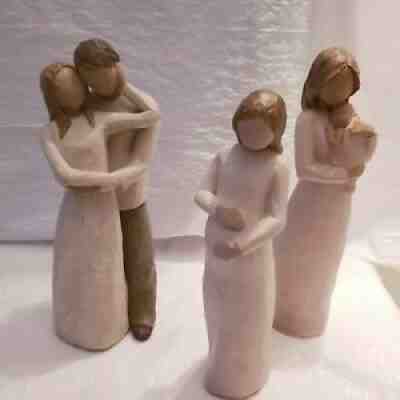 Lot of 3 : Vntg Demdaco Willow Tree Together, Cherish, Angel of Mine