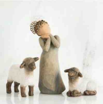 LITTLE SHEPHERDESS SET ORIGINAL SCULPTURE HAND PAINTED WILLOW TREE SUSAN LORDI