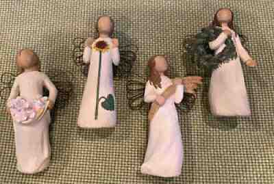Full Set Of (4)Willow Tree Angels of the Seasons SPRING- SUMMER - FALL - WINTER