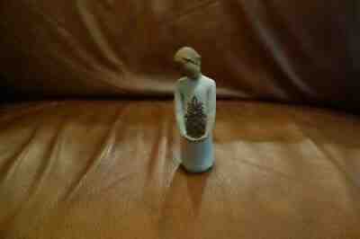 Vintage Willow Tree Figurine, "Gracious", Girl with Pineapple, 1984 Free Ship