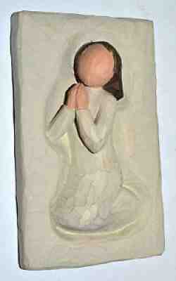 RETRO 2001 Willow Tree "PRAYER" WALL HANGING, PLAQUE, GIRL PRAYING