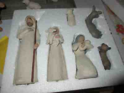 +Willow Tree Nativity Set Hand-Painted Nativity Figures w/ Manger & Boxes