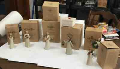 WILLOW TREE ANGEL FIGURINES LOT OF 7- WINTER HOPE AUTUMN LEARNING FREEDOM HEART