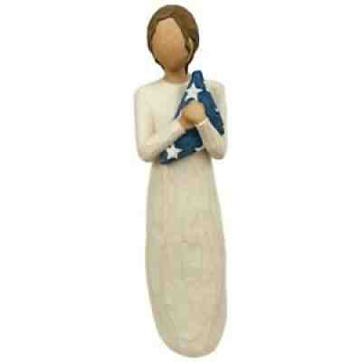 Demdaco Willow Tree Women Hero Figurine American Flag Collectible 9"