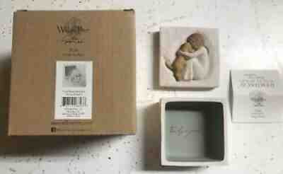Willow Tree Truly a Friend True Keepsake Box Girl With Dog 2003 NIB 26603