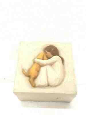 Willow Tree " TRUE" Keepsake Box Girl & Dog 2003 Demdaco Susan Lordi #26603
