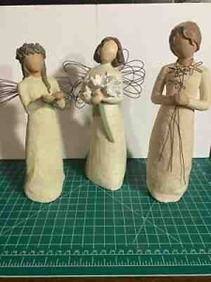 Lot of 3 Large Willow Tree Statues Figurines - Susan Lorde - Signed Auto RARE