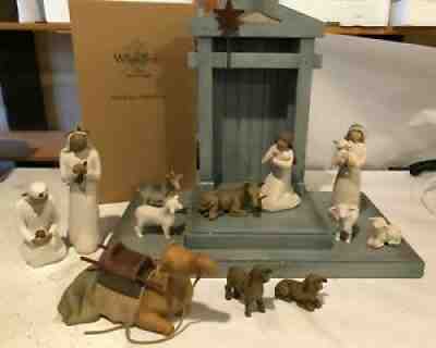 14 Piece Willow Tree Nativity Set Holy Family Creche Shepherd Animals