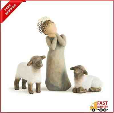 Willow Tree Little Shepherdess, Sculpted Hand-Painted Nativity Figures, 3-Piece