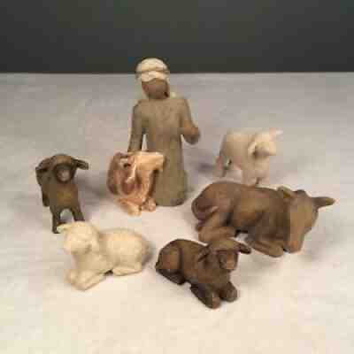 Willow Tree Nativity Animals Shepherd Sheep Donkey (No Crook)