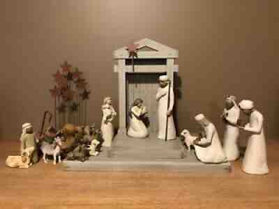 WILLOW TREE 16 Pc NATIVITY SCENE ~ Includes CrÃ¨che and Add-On sets
