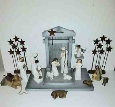 WILLOW TREE NATIVITY Set with Creche - DEMDACO Susan Lordi- HUGE SET Excellent!
