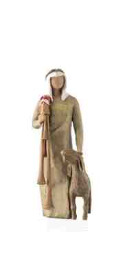Willow Tree Zampognaro Shepherd with Bagpipe, Sculpted Hand-Painted Nativity