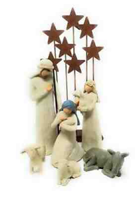 Willow Tree Nativy With Stars Notice missing Sheep Ear