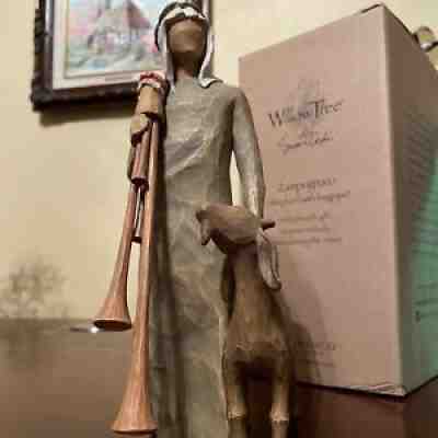 ZAMPOGNARO (SHEPHERD WITH BAGPIPE) SCULPTED HAND PAINTED NATIVITY FIGURE IOB
