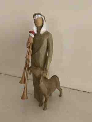 Willow Tree Zampognaro Shepherd with Bagpipe, Sculpted Hand-Painted Nativity