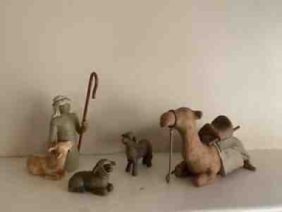 Willow Tree nativity figures Shepherd and Stable Animals_26105