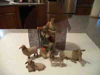 Willow Tree Holy Family Nativity /Sheltering Animals / Shelter In Orginial Boxes