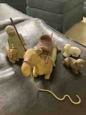 Willow Tree Shepherd and Stable Animals Nativity Figurine Set 26105 EUC