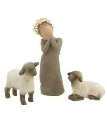 Willow Tree Little Shepherdess Sheep Figurines Nativity Susan Lordi 26442 NIB