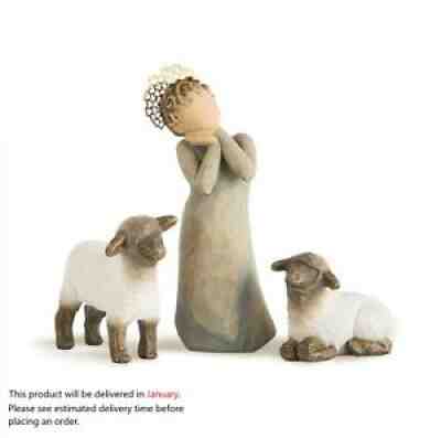 Willow Tree Little Shepherdess, Sculpted Hand-Painted Nativity Figures, 3-Piece
