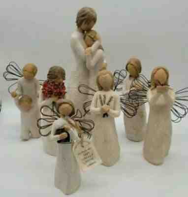 Lot Of 7 WILLOW TREE Angels Children Parents Mom Dad