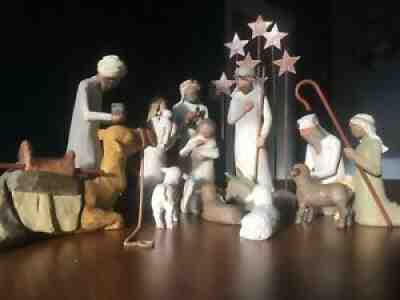Willow Tree nativity set â?? 14pc Holy Family, wise men, shepherd & animals, stars