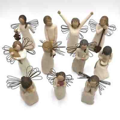 Lot Of 11 Willow Tree Angels - Caring Prayer Heart Courage Hope Giving Wisdom