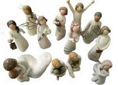 Lot of 12 Willow Tree Angel Figurines Demdaco Susan Lordi Beauty Hope Grace
