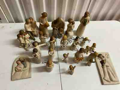 Huge Lot Of Willow Tree Lot Of 23 Angels Mother And Son Father And Son