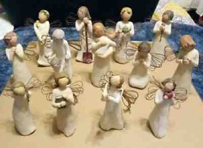 Lot Of 13 Willow Tree Angels - Caring Prayer Heart Courage Hope Giving Wisdom