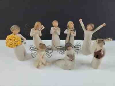 Lot Of 8 Willow Tree Figures Angel's Flowers Ornament Rabbit Shell 1999 - 2015
