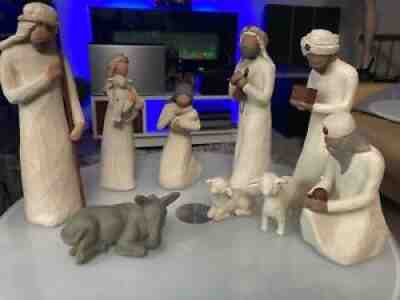 WILLOW TREE Figures Three Wisemen #26027 & Nativity #26005 w/ Boxes 9 pieces