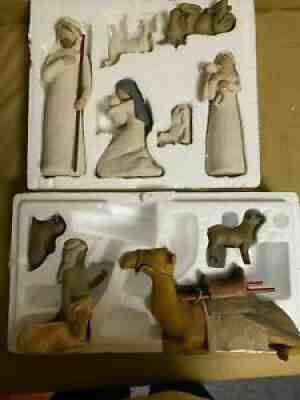 DEMDACO Willow Tree Figure Nativity Set ( 6) & Shepherd and animal set (4)