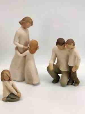 Lot of 3 Willow Tree Figure's Mother Daughter Father Son Joyful Susan Lordi
