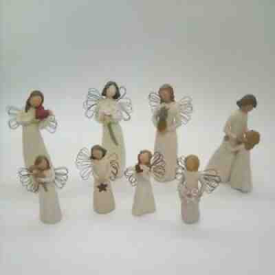 Willow Tree Figures Lot Of 8 1999-2002, Includes 7 Angels, and Mother & Daughter