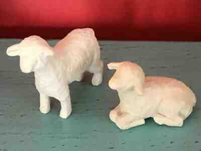 Vintage Willow Tree Nativity Sheep Pair 2 White 1999 Demdaco Susan Lordi Stable