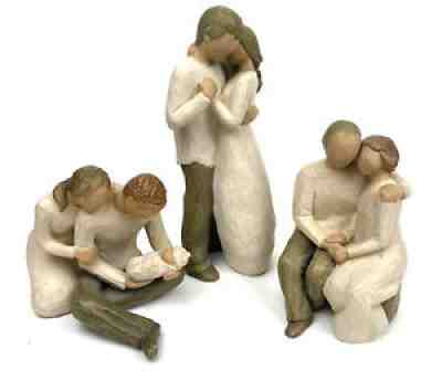 Lot of 3 DEMDACO WILLOW TREE SUSAN LORDI Family Anniversary Promise Marriage
