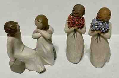Willow Tree Figurine Lot Of 3: Heart And Soul, Surrounded By Love, Forget Me Not